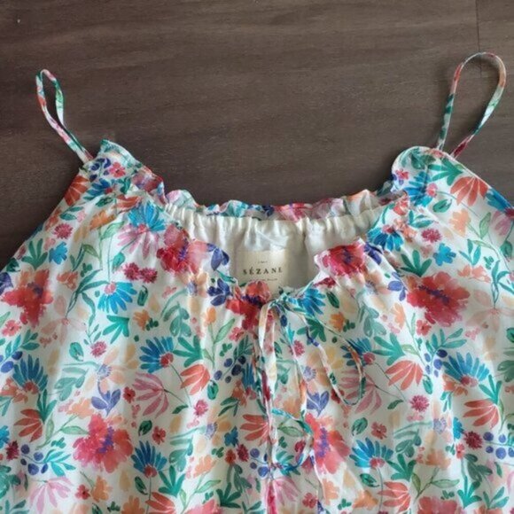 Sézane Sido Liberty Silk-blend Floral Babydoll Dress Size 44 (US 12) - Picture 7 of 11
